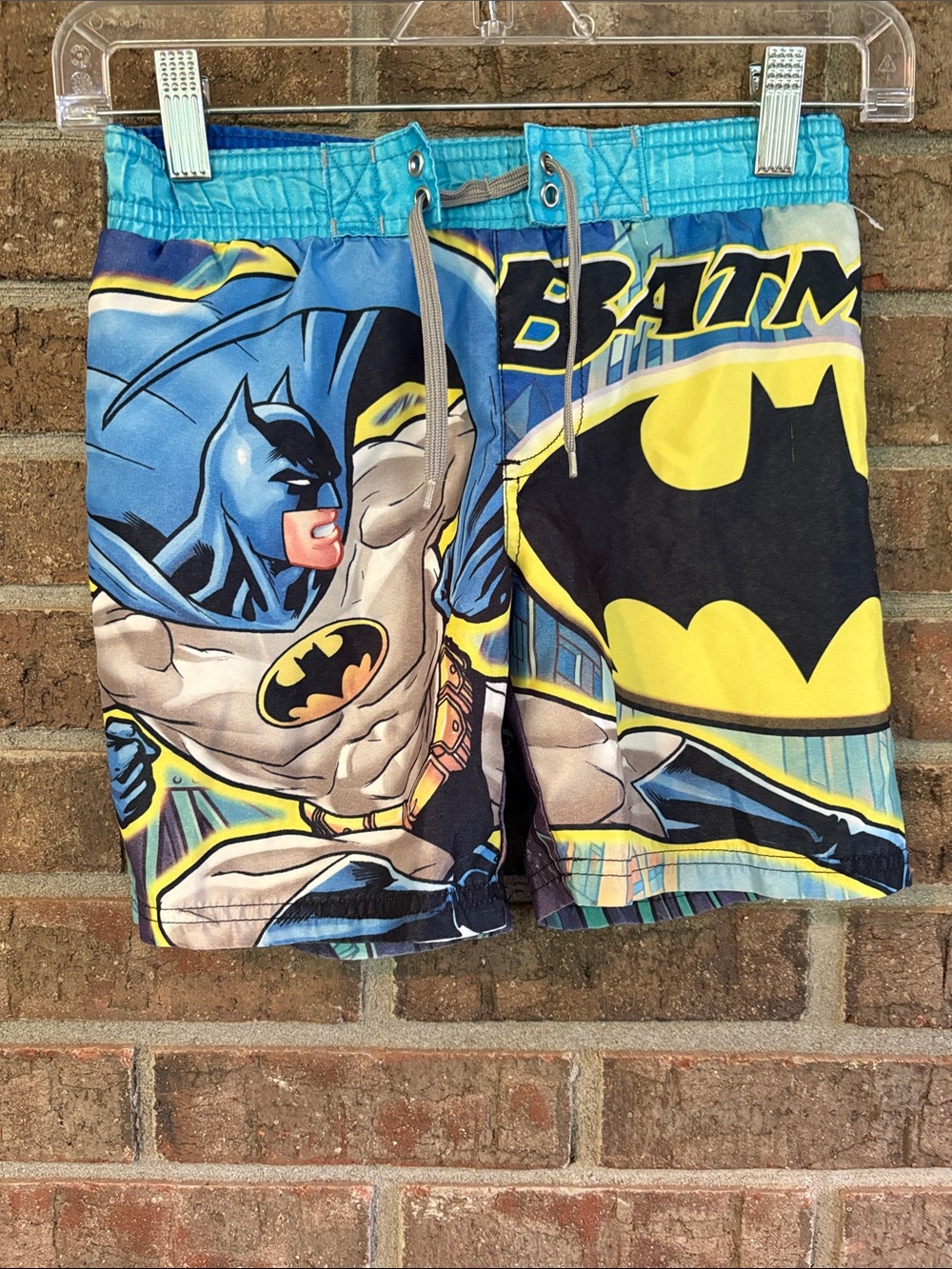 Batman Kids Graphic Swim Trunks in Blue, Yellow and Black